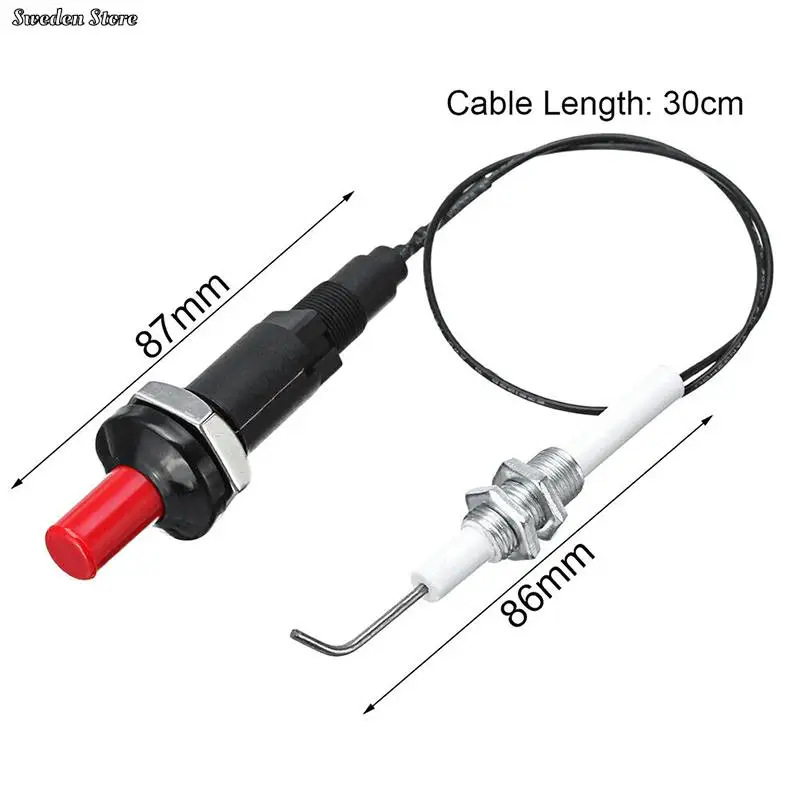 

1pc Piezo Spark Ignition Set With Cable 30cm Long Push Button Kitchen Lighters Home Appliance Accessories