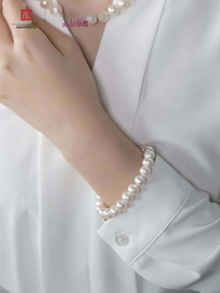 Hairun Pearl Treasure Series рядом с круглым сильным светом натуральный водный жемчуг полный