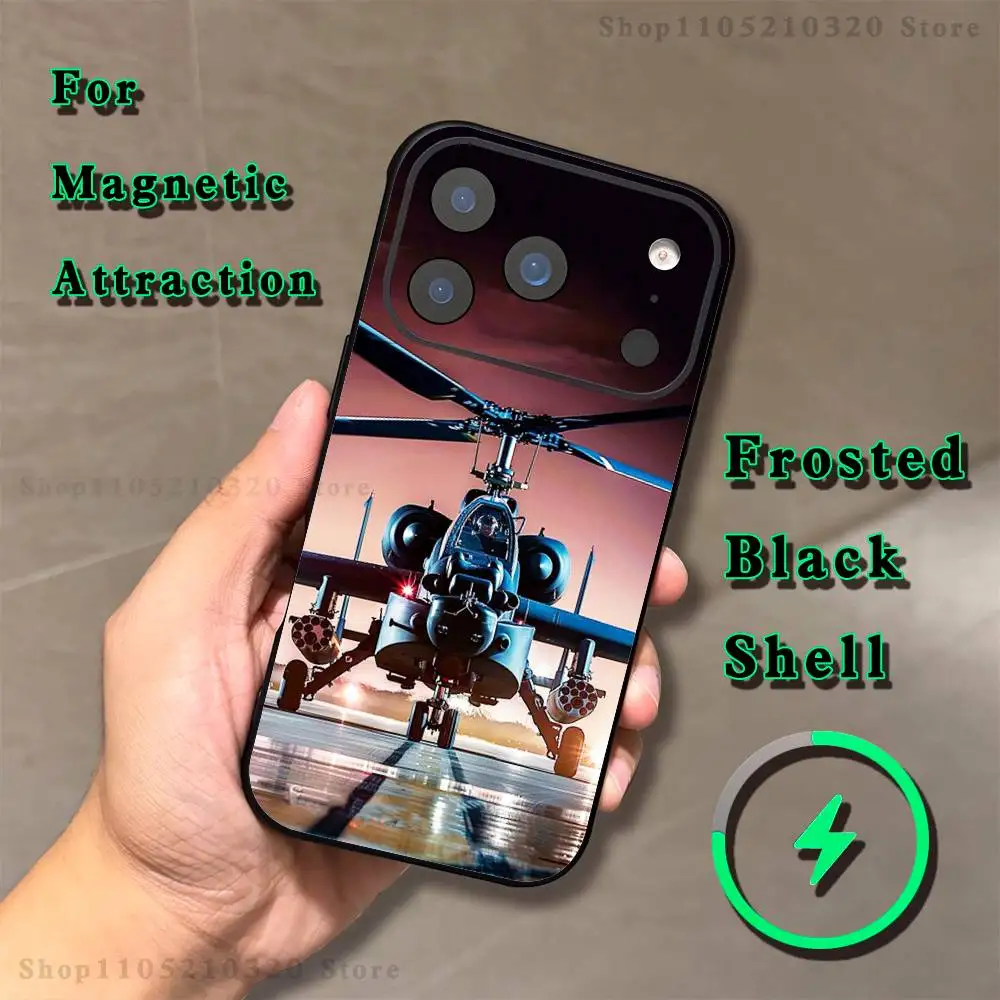 Фото Чехол для телефона A-Apache AH-64 для iPhone 17, 16, 15, 14, 13, 12, 11, Pro, Max, Plus, E, Air, Mini, магнитный, с поддержкой MagSafe, матовый №2