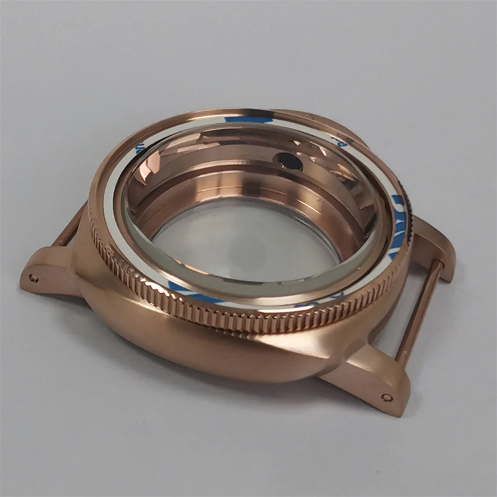 PVD Rose Gold Case 42MM Stainless Steel Watch Case for NH35 NH36 Movement, with Rose Gold Inner Shadow Chapter Ring
