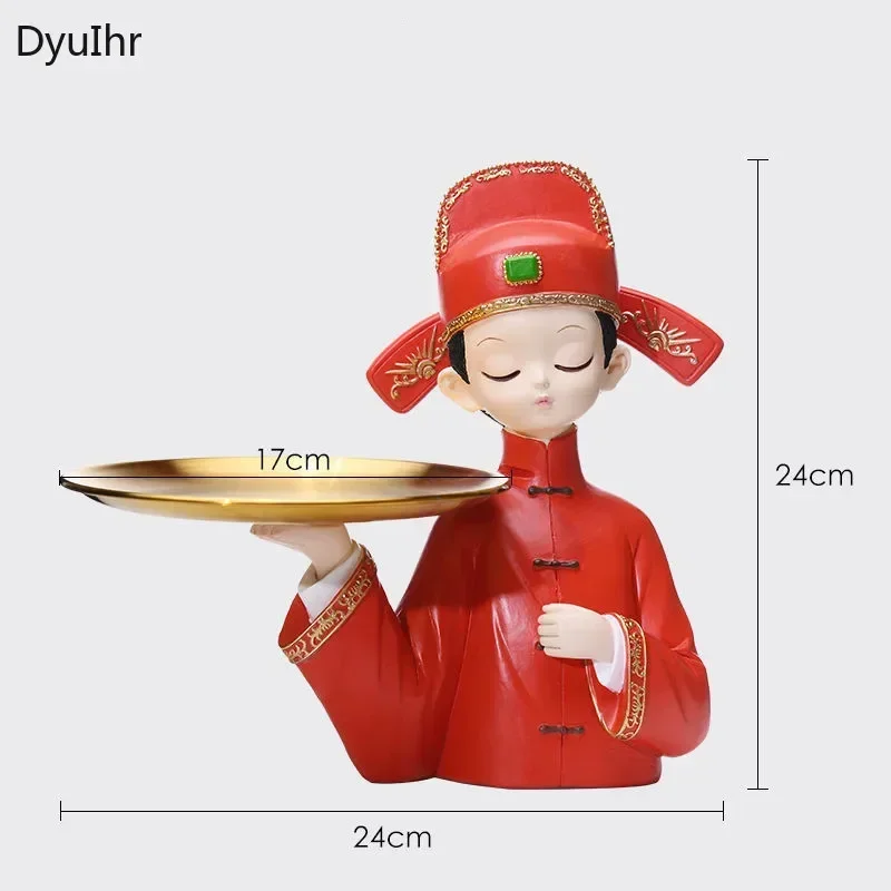 DyuIhr китайский ретро лоток для хранения ключей невесты креативное украшение дома