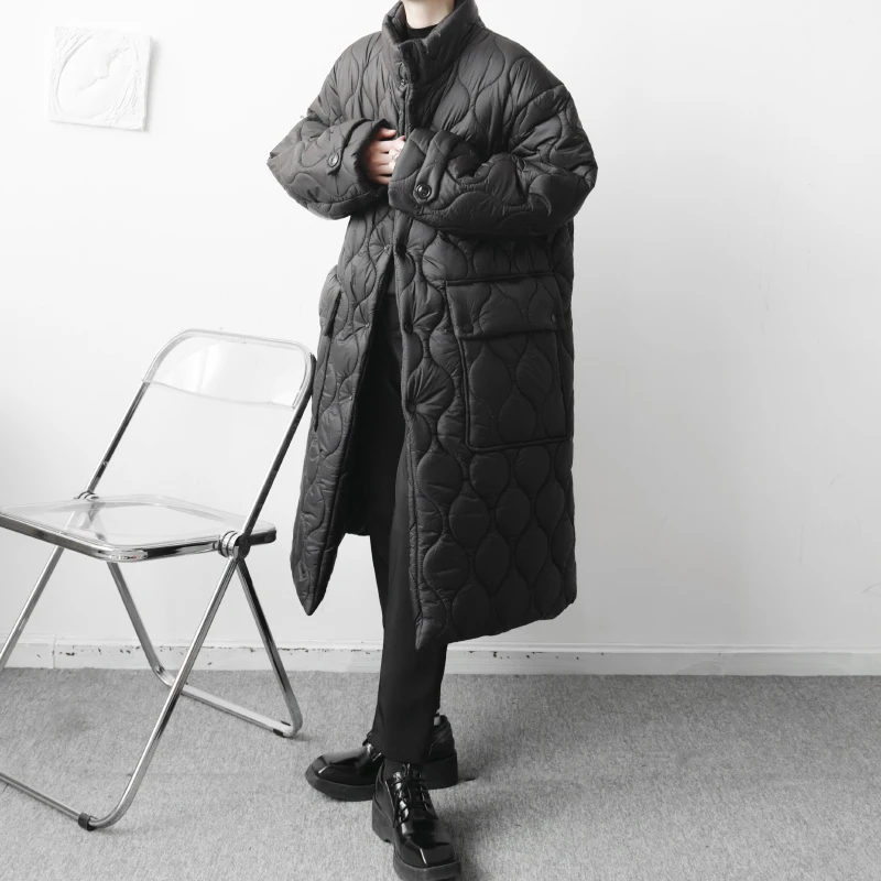 Winter Black Long Coat Men Warm Fashion Oversized Thick Coat Men Japanese Streetwear Loose Thicken Jacket Mens Parker Overcoat