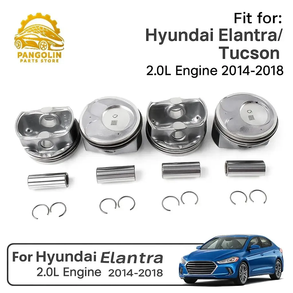 

Комплект поршней и колец из 4 шт., подходит для Kia Soul Forte Forte5 Koup 2.0L G4NC 2014-2018, высокопроизводительная замена для капитального ремонта двигателя