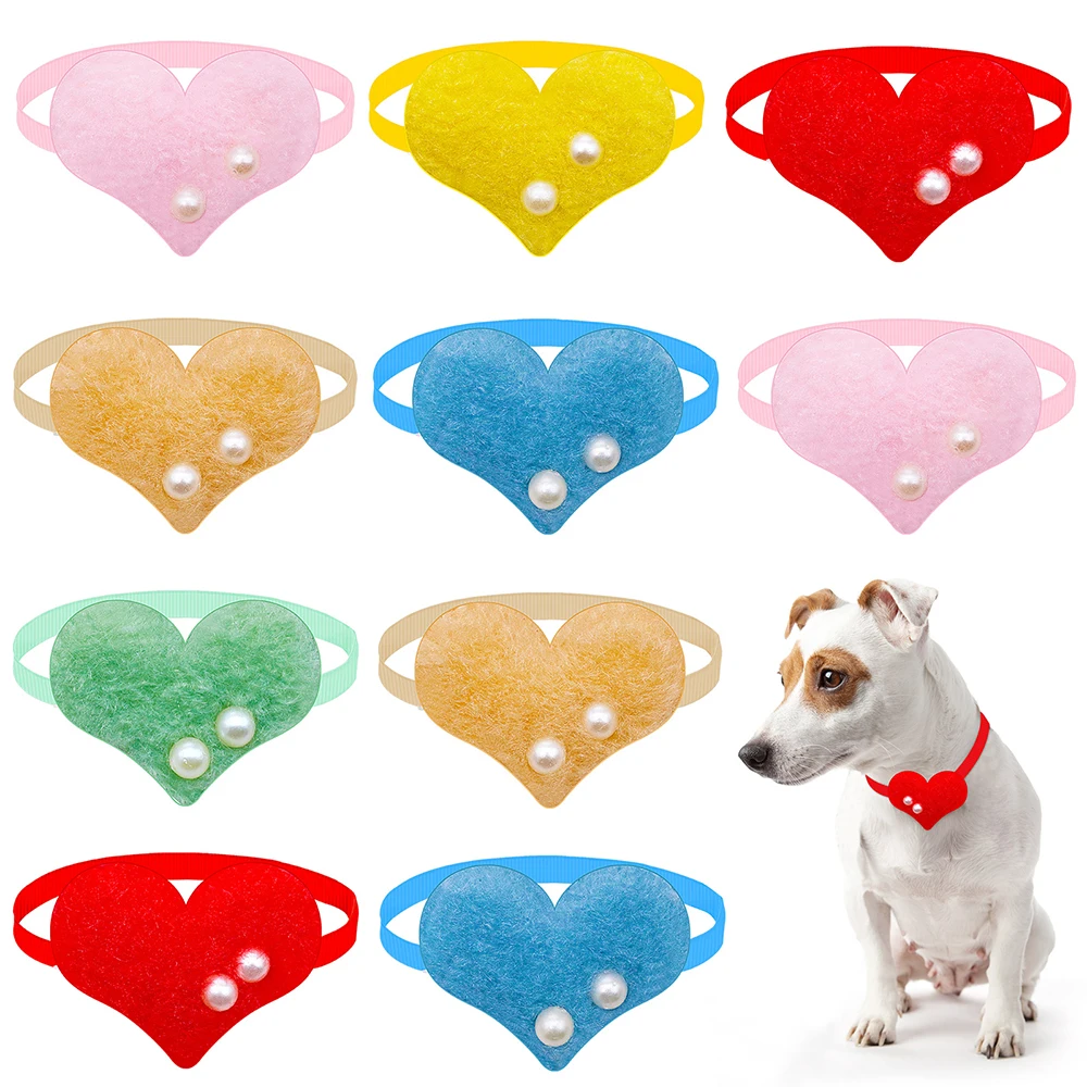

50/100ps Love Dog Bowtie For Dogs Valentine's Day Bow Tie Collar Heart Shape Small Dog Cat Bowties For Dog Grooming Accessories
