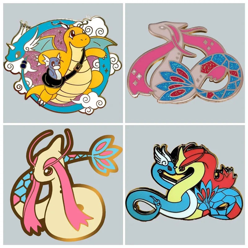 

Milootic Dragon Evolution Feebass Enamel Brooch Pin Brooches Lapel Pins Alloy Metal Badge Denim Jacket Jewelry Accessories