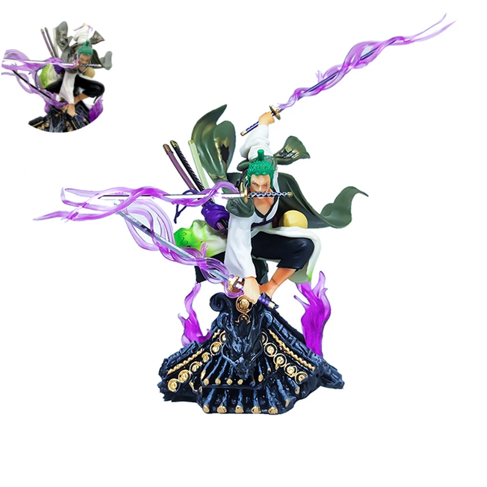 22 См Цельная Фигурка Roro Na Zoro С Крышей Саурона И Тремя Ножами Аниме Модель Из ПВХ