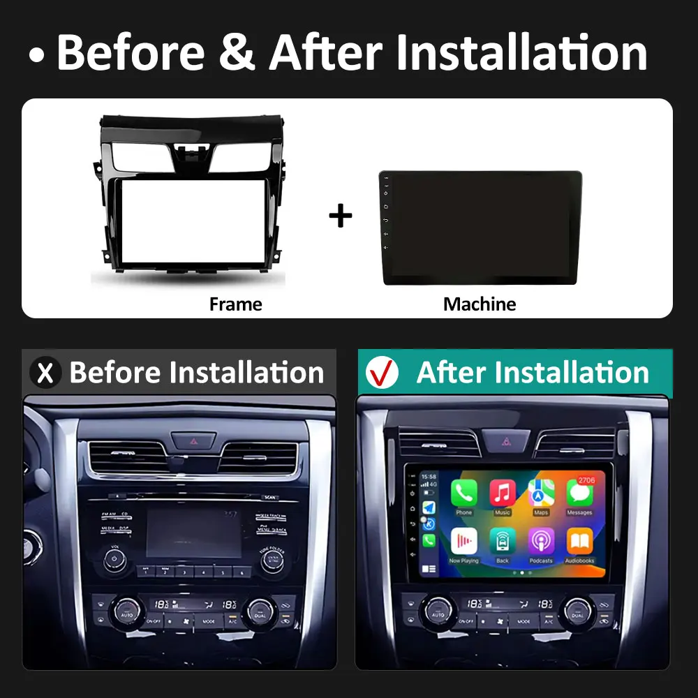 Carplay для Nissan Teana J33 3 2013 - 2015 Android Авторадио автомобильный мультимедийный плеер DSP