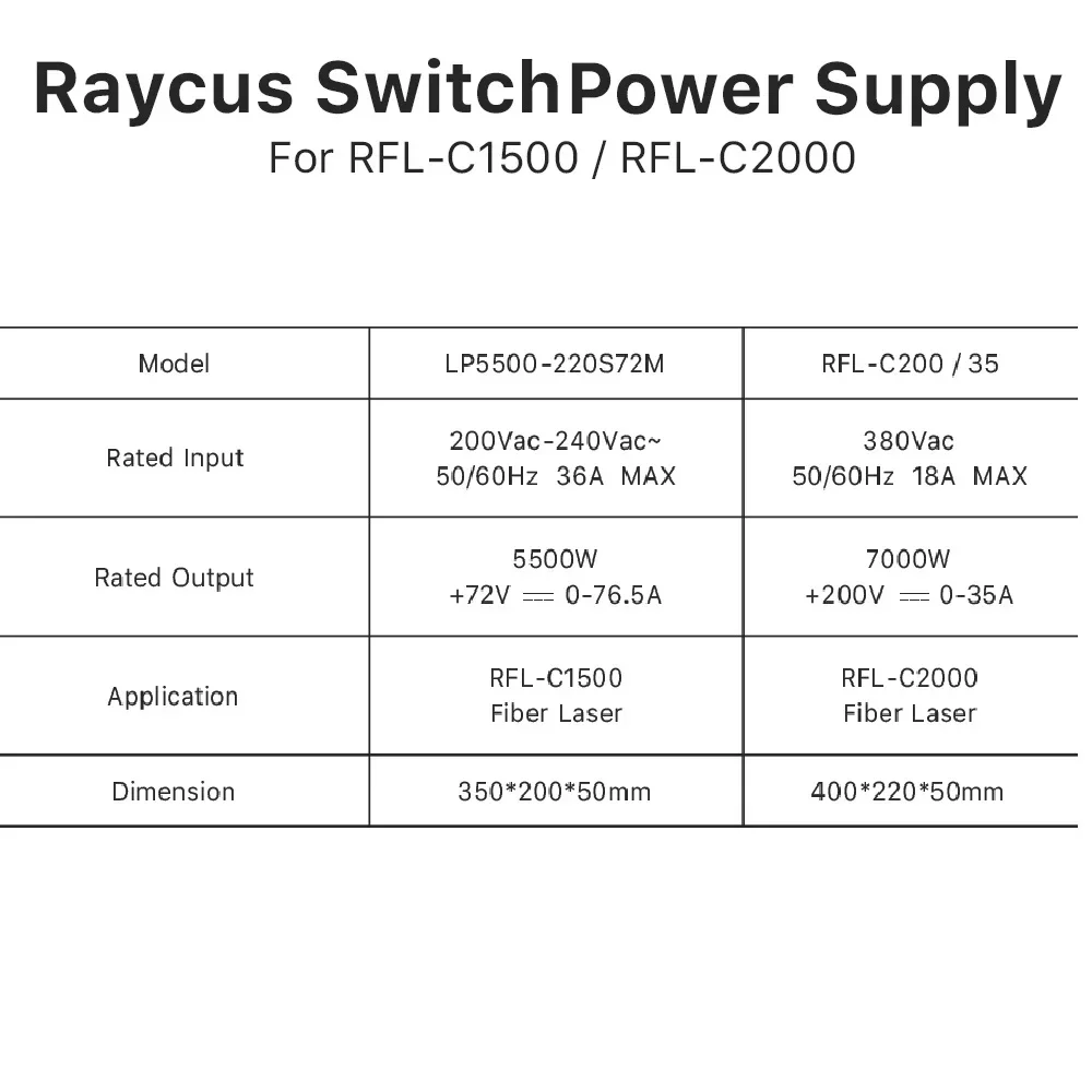 Yunyi оригинальный лазерный импульсный источник питания Raycus 5500 Вт/7000 Вт для