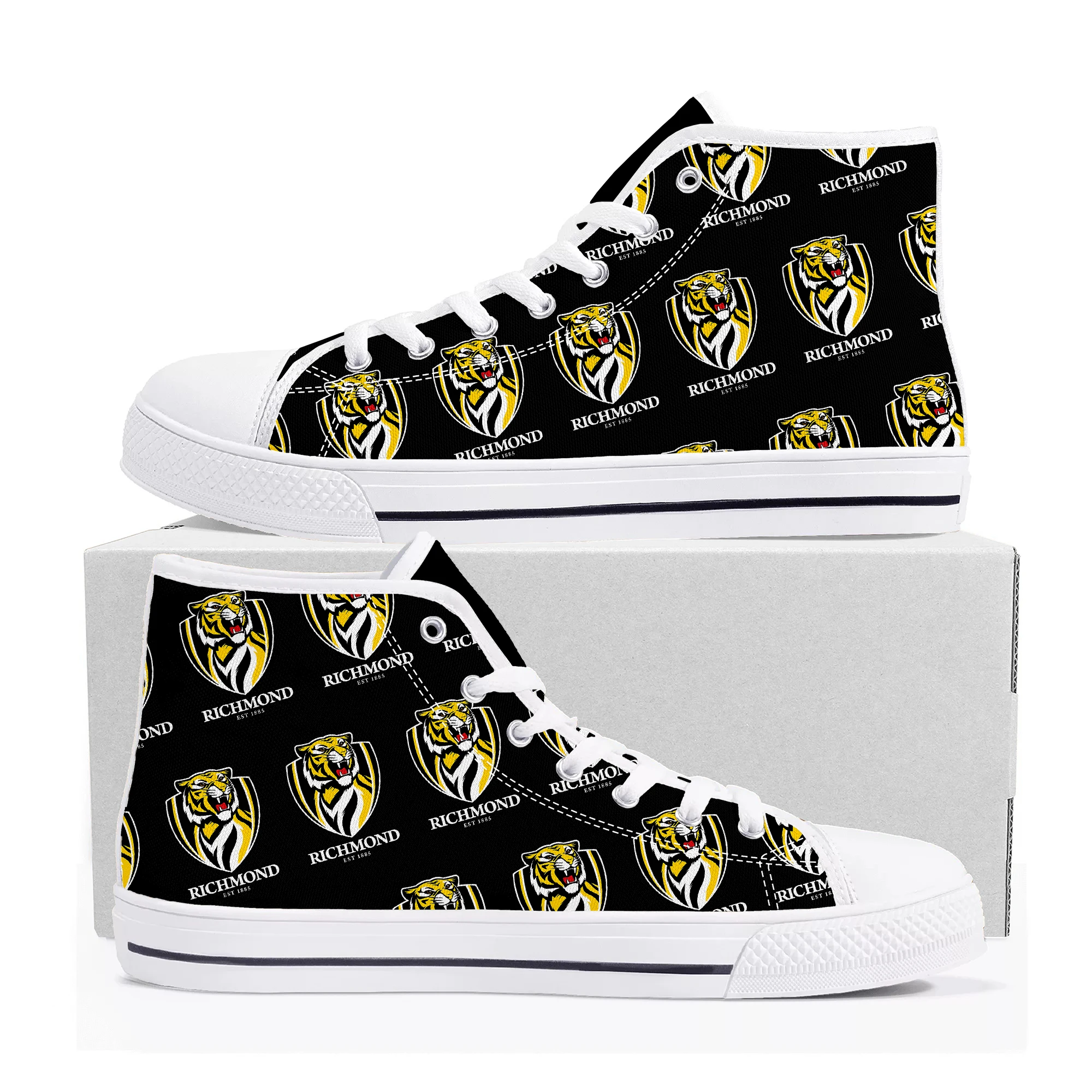 

Richmond Australian Football High Top High Quality Sneakers Mens Womens Teenager Canvas Sneaker Casual Custom Made Shoes DIY