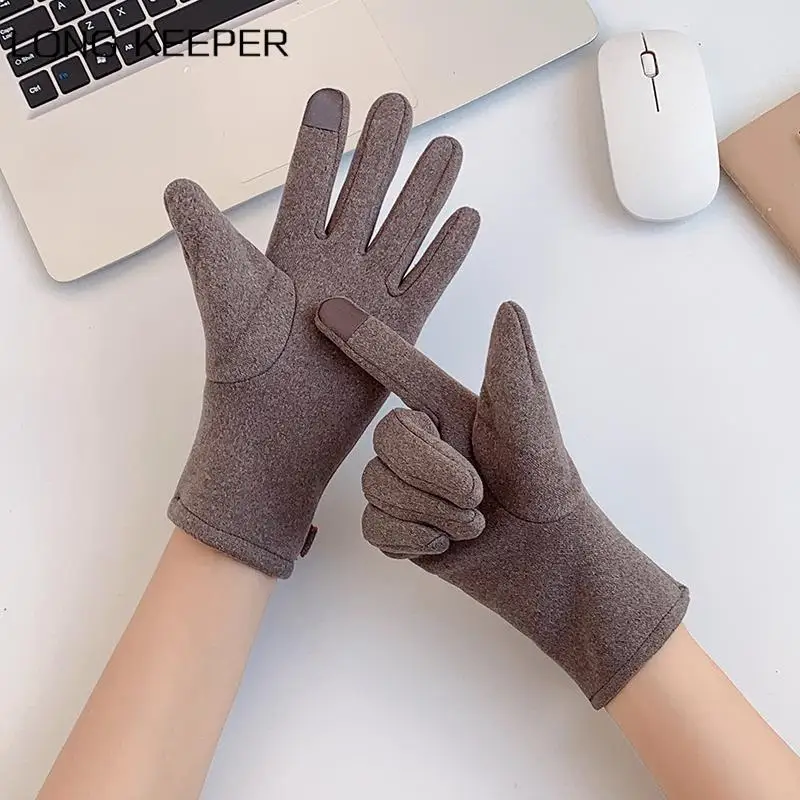 

Women Gloves Winter Touch Screen Female Suede Furry Warm Full Finger Gloves Lady Winter Outdoor Sport Driving Women Fleece Glove