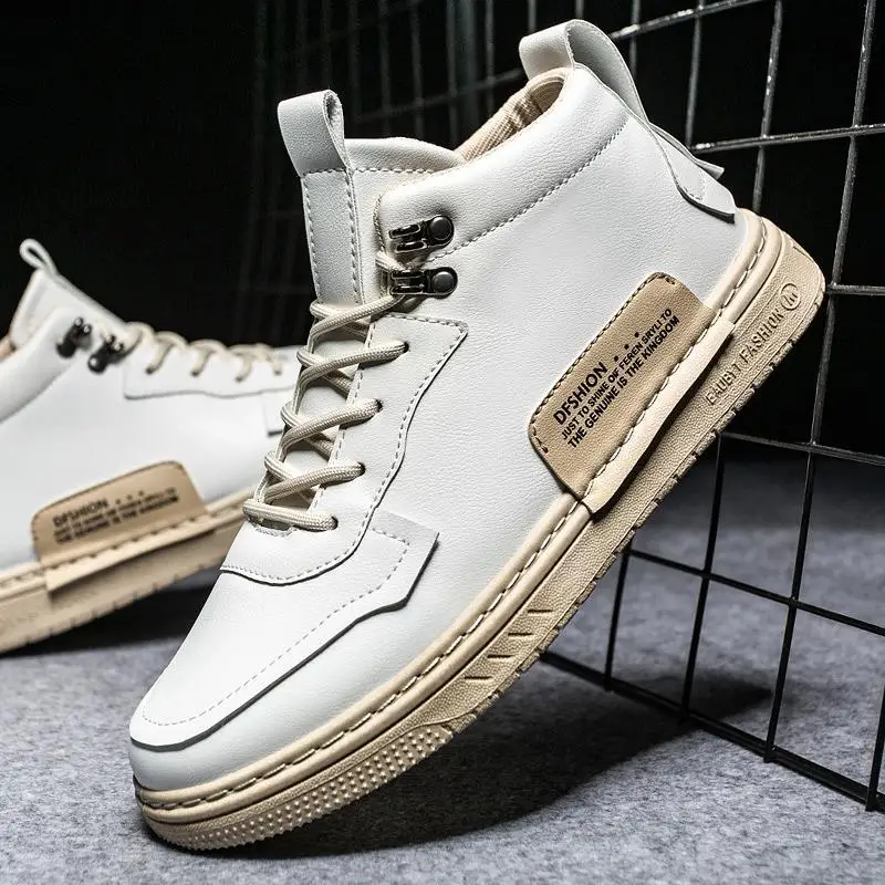 

New High-top Flat Shoes Korean Version of The Trend of Student Shoes Men's Fashion Casual Shoes Lightweight Sports Shoes