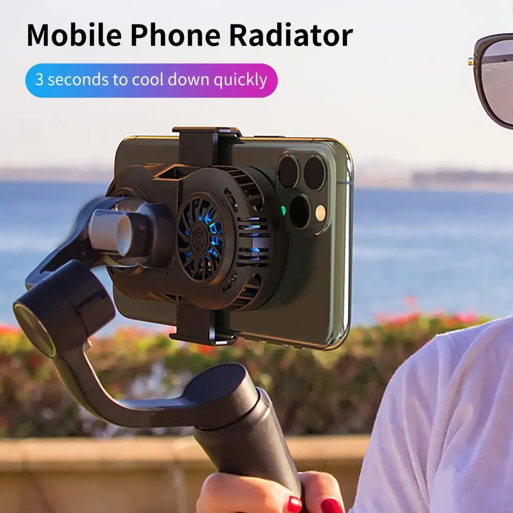 

Practical Phone Radiator Dual Fan ABS Semiconductor Zero Decibels Game Cooler Radiator Phone Fan Cooler Phone Heat Sink