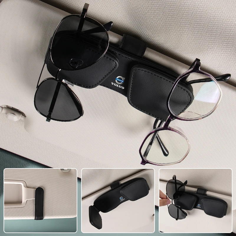 Автомобильный солнцезащитный козырек зажим для очков Volvo XC90 XC60 C30 T6 S60 C70 XC40 V40 XC70 V70