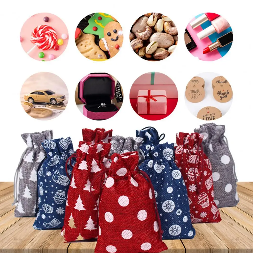 

24 Set Fashion Xmas Advent Calendar Christmas Bag Gift Drawstring Bag Eye-catching Festive Supplies