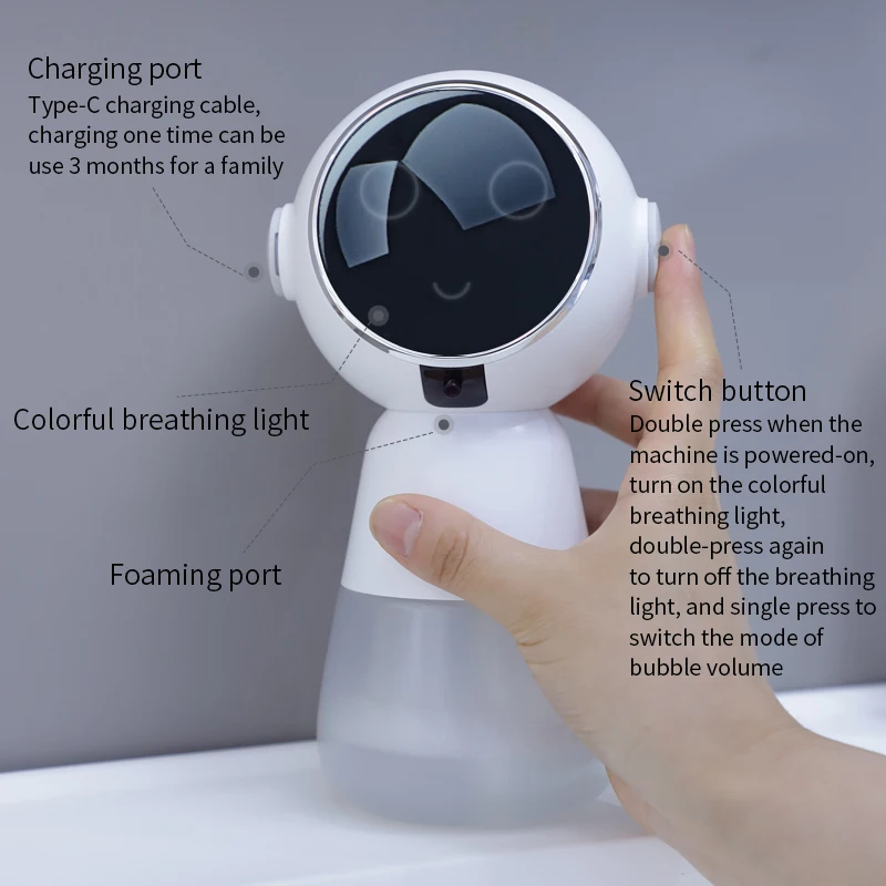2022 New Automatic Foaming Soap Dispenser Smart Induction Hand Sanitizer Dispenser Home Electric Foam Washing Hand Machine