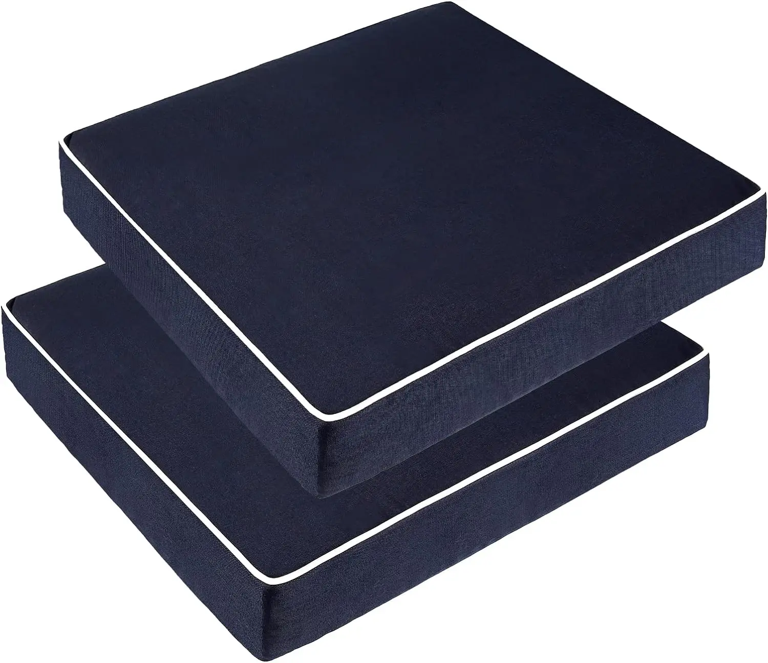 

Pack Outdoor Chair Cushion 20" X 20" X 4", Waterproof Outdoor Seat Cushions with Non-Skid Ties, Navy Blue02 (Cushion