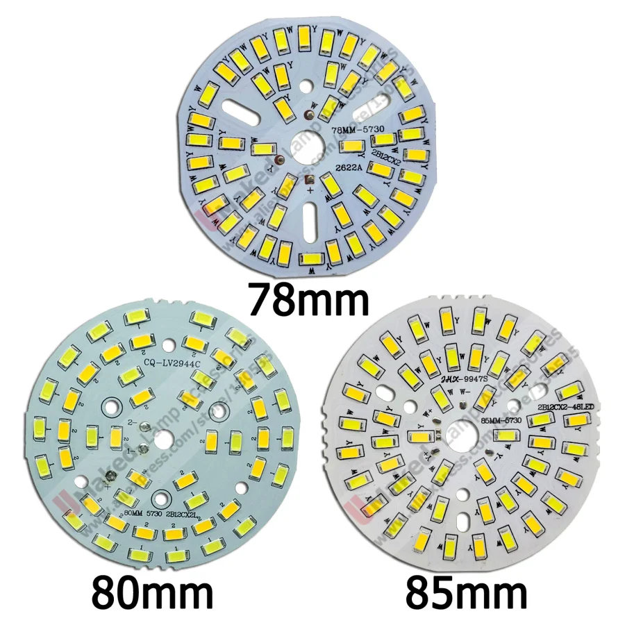 

12W 78mm 80mm 85mm led bulb dimming PCB board, Mix color aluminum plate base, Switch dimming board for downlight