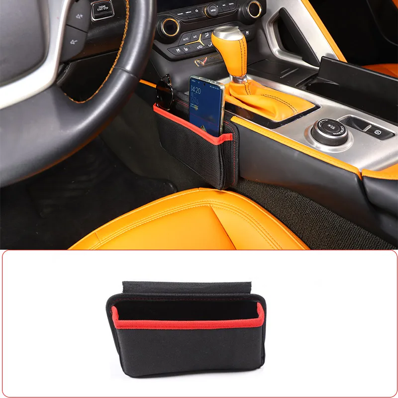 

For Chevrolet Corvette C7 2014-2019 Oxford Fabric Car Multi-use Center Console Side Hanging Bag Phone Storage Bags