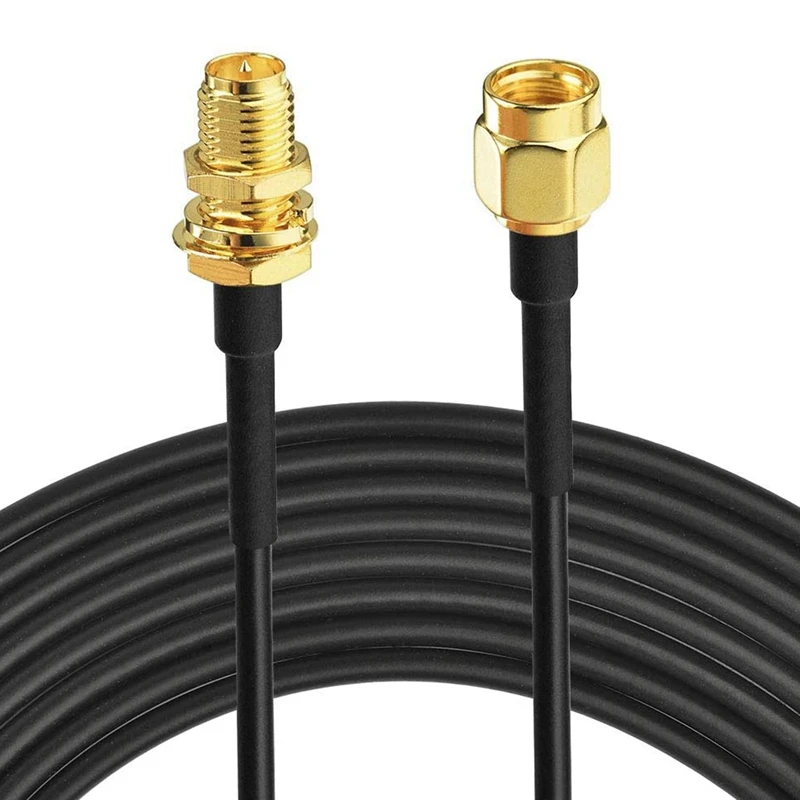 

WiFi Antenna Extension Cable 50 Feet RP-SMA Male To RP-SMA Female Bulkhead Mount Double Shielded Low Loss