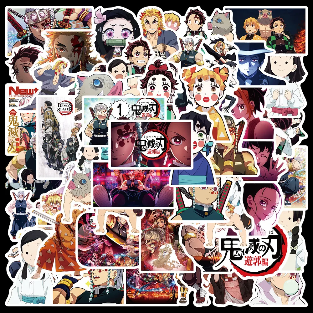 

10/30/50 Pieces of New Popular Anime Ghost Slayer Flower Street Handbook Stickers Luggage Graffiti Skateboard Handbook Stickers