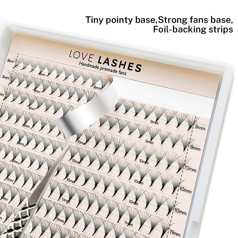 Фото 360/640 готовые вееры для объема, 16-рядный букет Cils Prefaits Promade Lash Fans, тонкая заостренная основа, готовое наращивание ресниц 3D-20D №2
