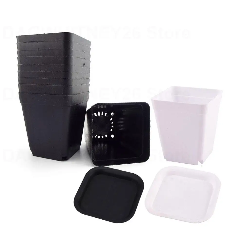 

7cm Plastic Flower Nursery Tray Pots Planters Creative Square Grow Cup Garden Tools For Succulent Plants Vegetable Gardening