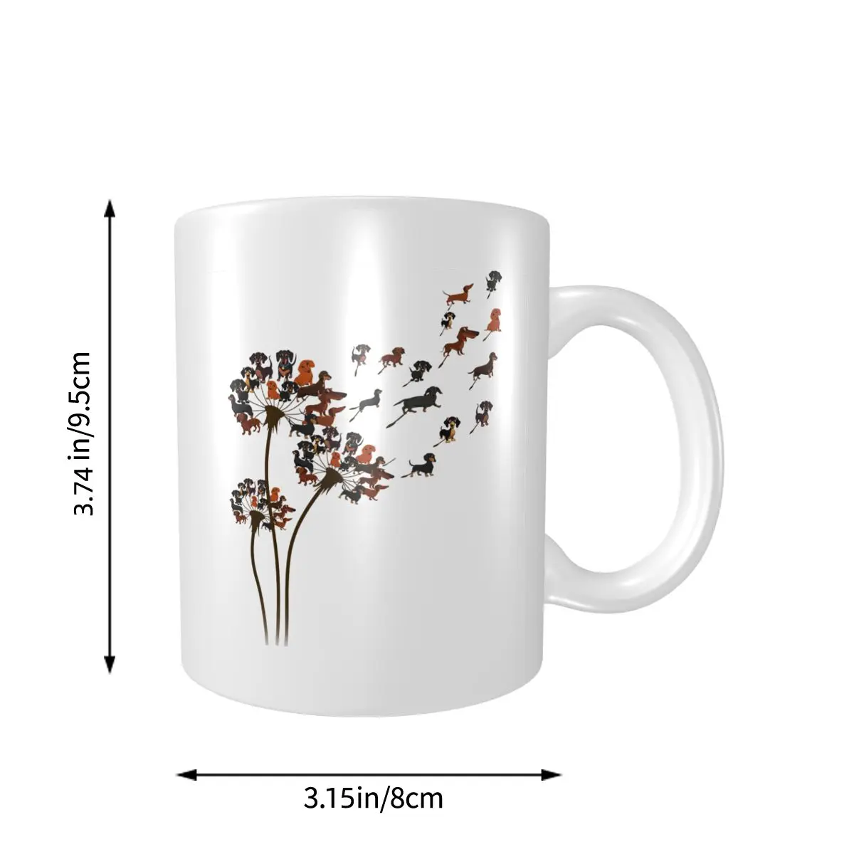 Такса Одуванчик собака чашка для влюбленных кофе конфета 11 унций какао