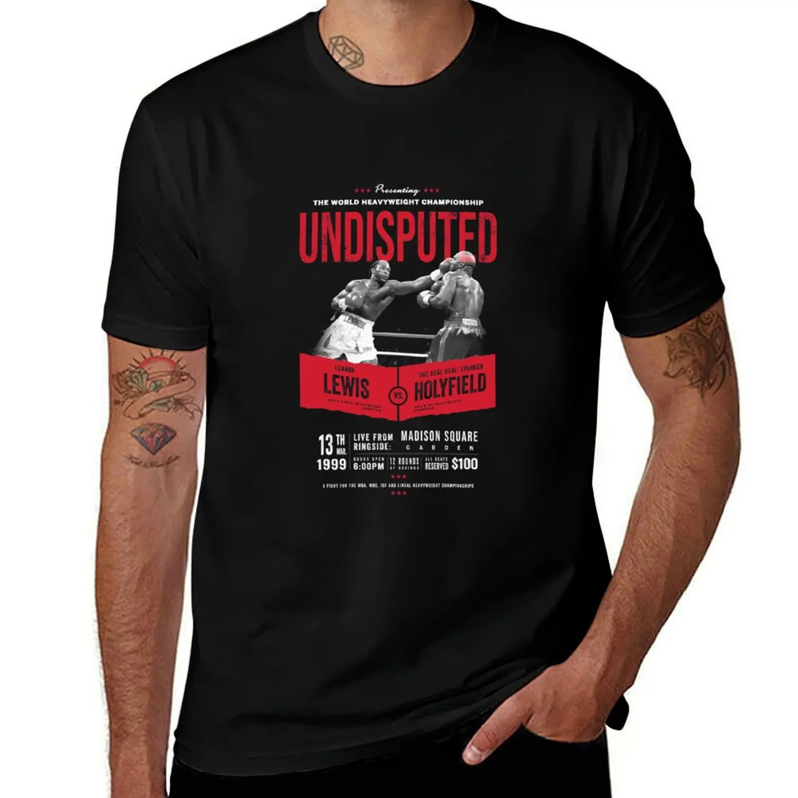 Фото Футболка для праздничной вечеринки Lewis vs Holyfield Undisputed Boxing T-Shirt №1