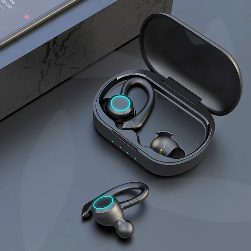 

TWS Earphones Wireless Bluetooth 5.1 Touch Control Headphones IPX7 Waterproof Sports Hanging Ear Headsets with Mic