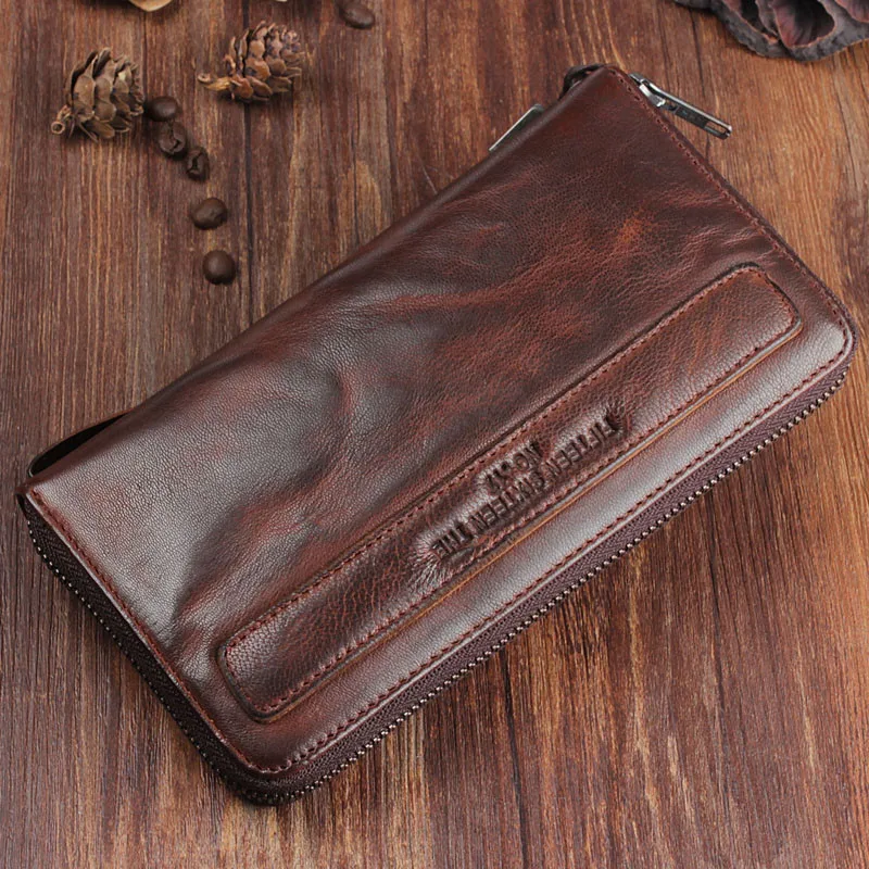 PNDME vintage fashion luxury genuine leather men's clutch bag designer real cowhide multi-card holder credit card phone wallet