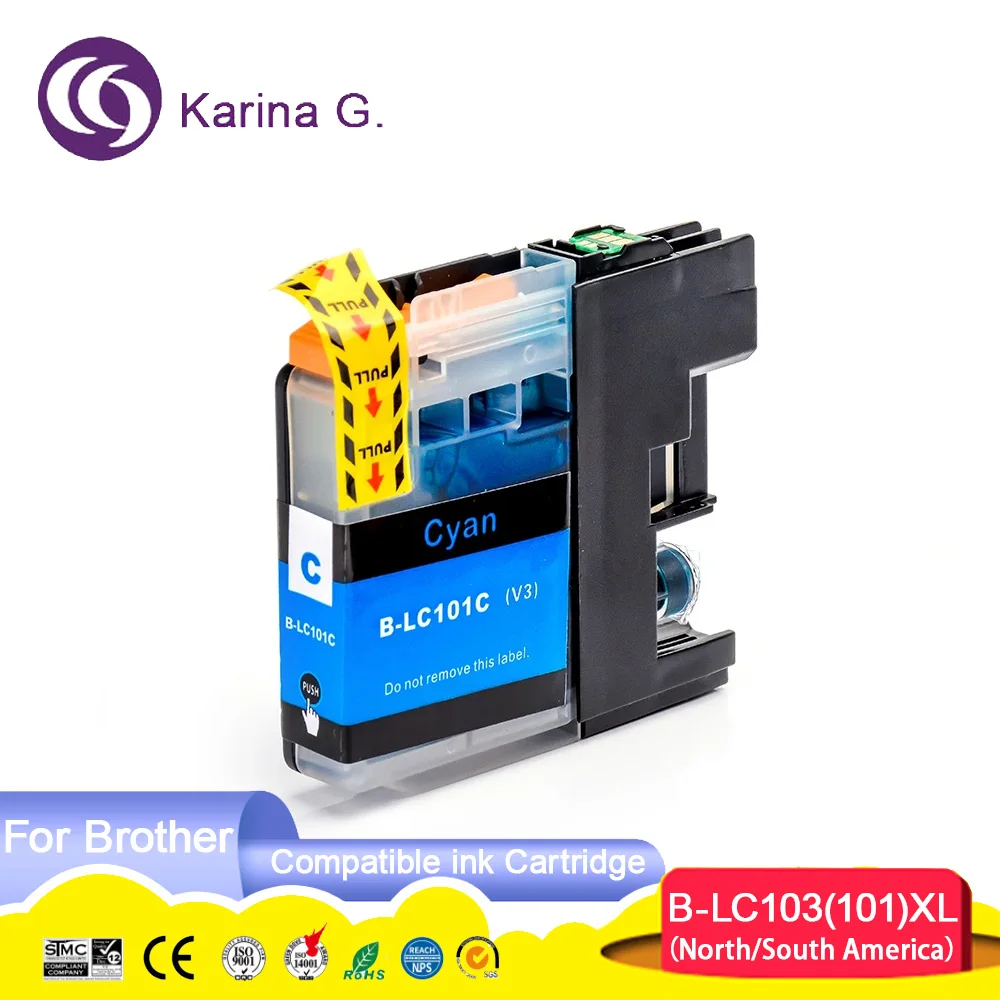 Фото Совместим с картриджем Brother LC101 LC103, костюмом для Brother DCP-J152W MFC-J245 MFC-J285DW MFC-J450DW MFC-J470DW и т. д. №3