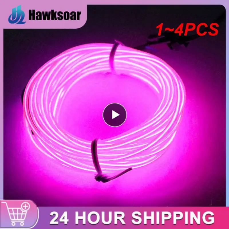 

1-4 шт., декоративная светодиодная лента для салона автомобиля