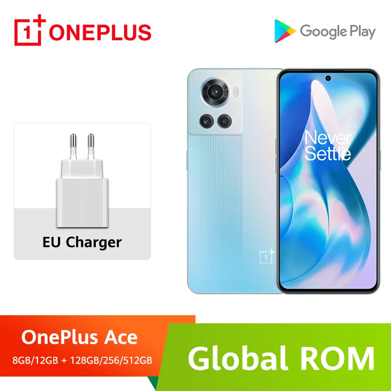 Global Rom OnePlus Ace 5G MTK Dimensity 8100 MAX 8GB 128GB Smartphones 150W Fast Charging 120Hz AMOLED 10R Android Cellphone
