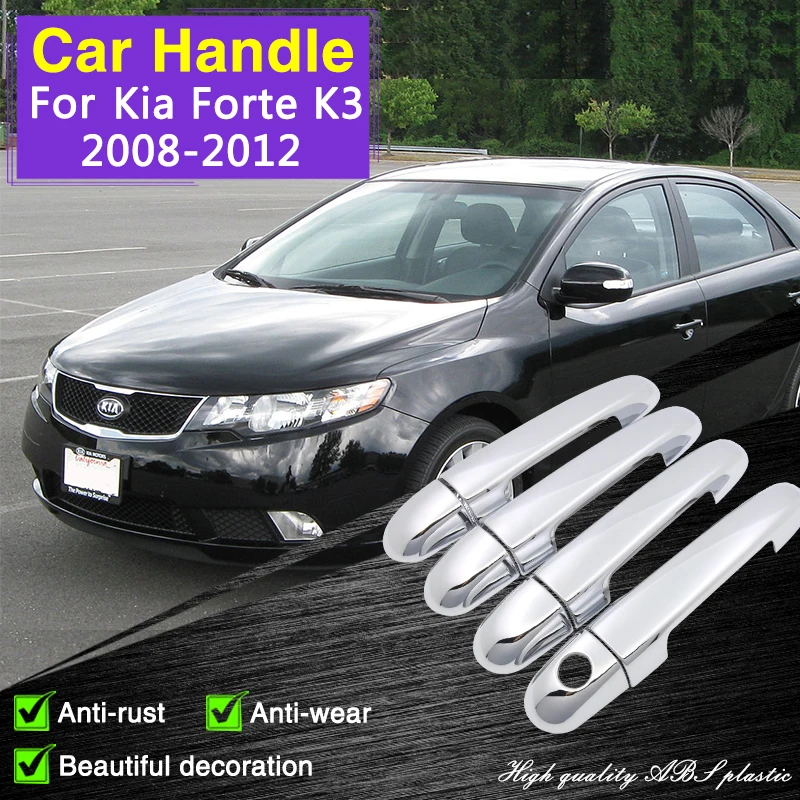 Chrome Door Handle Cover Protective Trim for Kia Forte K3 2008 2009 2010 2011 2012 TD Car Accessories Stickers Decals Styling