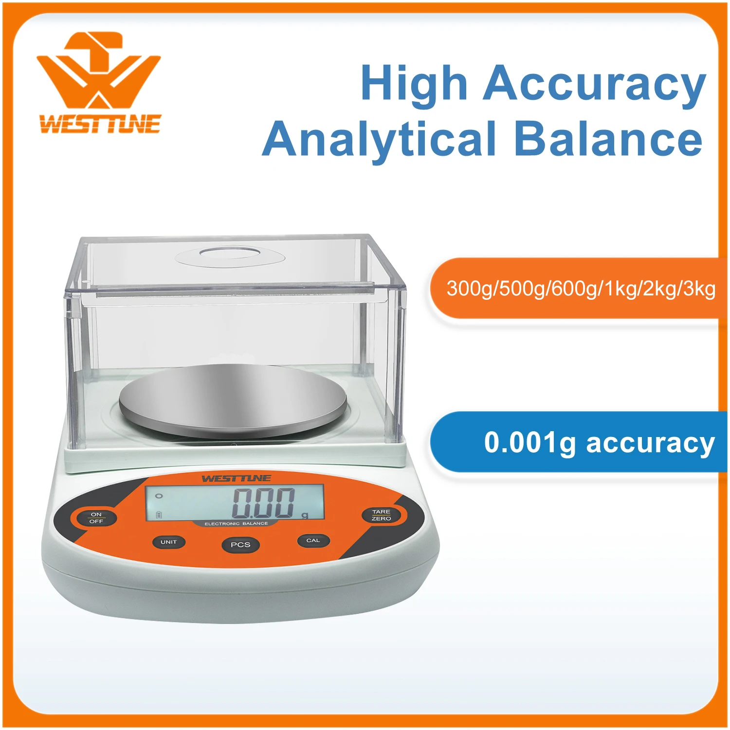 0.01g Electronic Digital Scale Laboratory Analysis Precision Balance 300g/500g/600g/1Kg/2Kg/3Kg Kitchen Scales