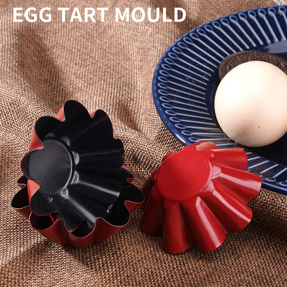 

6Pcs Muffin Mold Cupcake Pans Non-stick Scentless High Carbon Steel Eco-friendly Egg Tart Mold for Home Bakeware