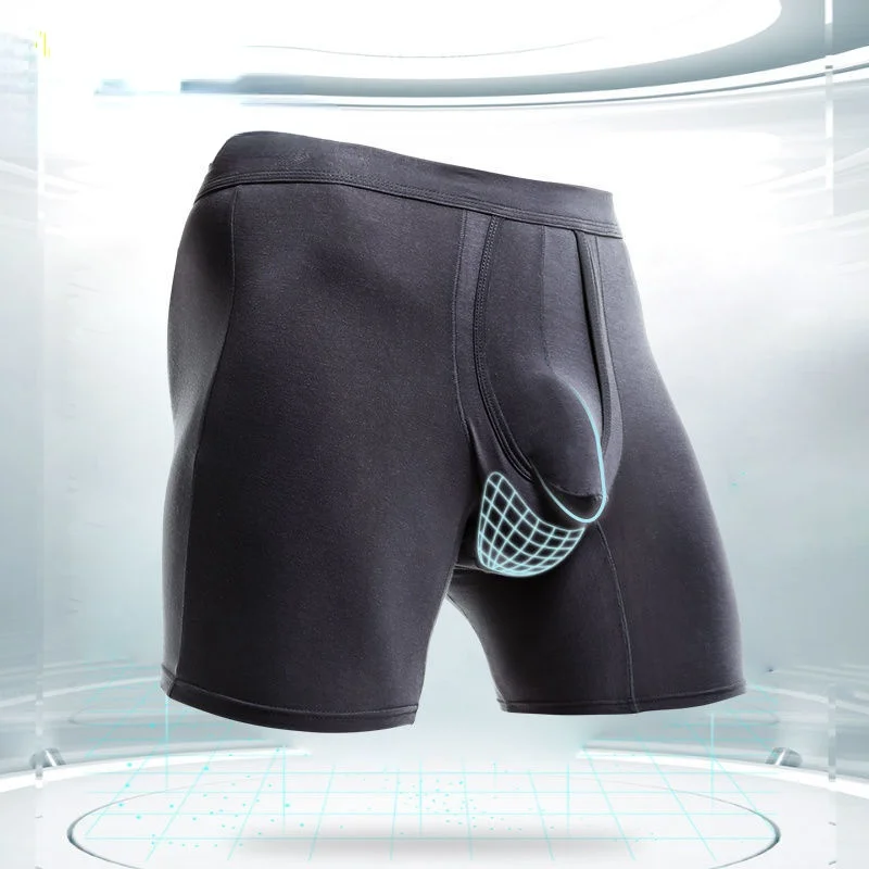 

Men's Extended Sports Underwear Bullet Split Four Corner Anti-wear Leg Large Running Flat Angle Fat Pants Sexy Boxershorts Men