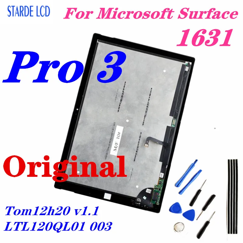 Original 12.1'' LCD for Microsoft Surface Pro 3 1631 LCD Display Touch Screen Replacement v1.1 v1.0 LTL120QL01 003 Pro3 LCD