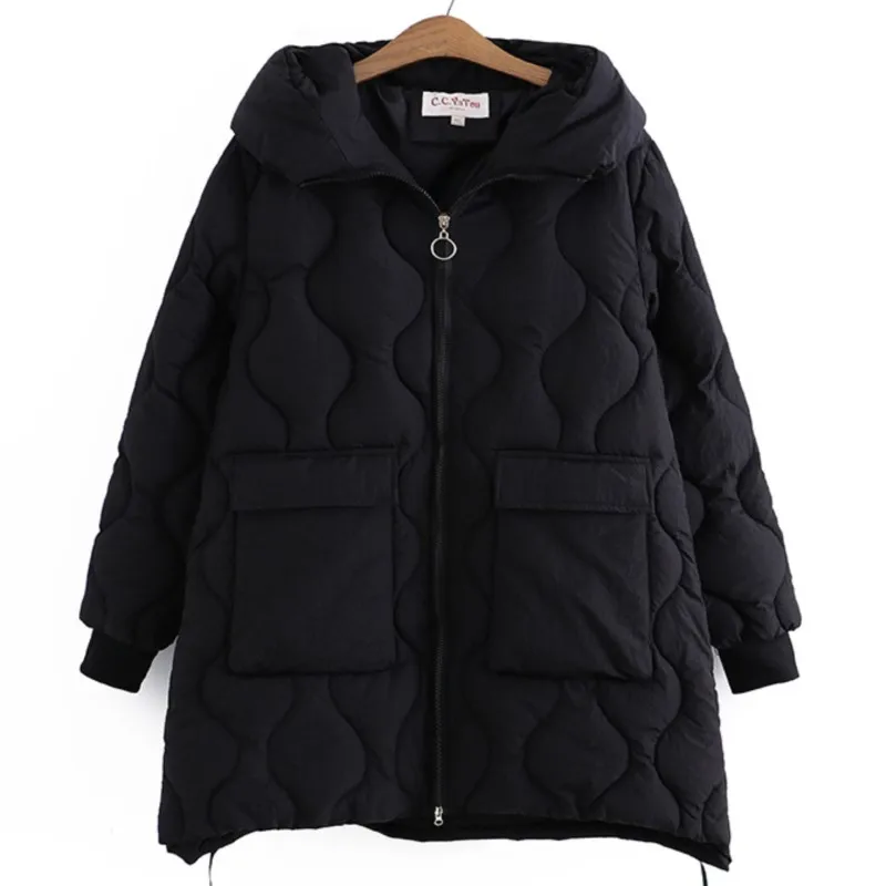 5XL Winter Parkas Plus Size Women's Clothing Long A-Line Warm Hooded Wadded Jacket Loose Thick Down Padded Coat