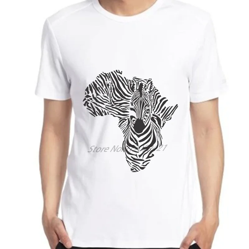 

Zebra Africa map graphic t shirts Men Short Sleeve Tees Tops Summer Harajuku Streetwear Oversized t-shirt Men's clothing