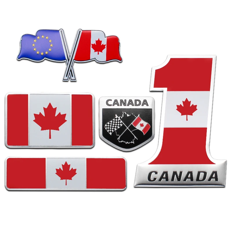 

1 Pcs 3D Aluminum Alloy Canadian Flag Logo Waterproof Car Badge Decoration Decals Body Tail Sticker Styling Exterior Accessories