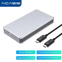 Acasis 40Gbps Thunderbolt 3 NVME M.2 SSD Enclosure 2TB Aluminum Type-C with 40Gbps C to C Cable For Mac Windows