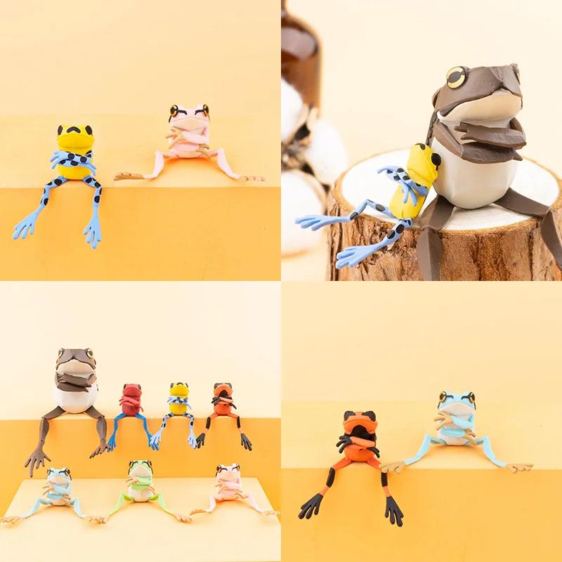 

Genuine Cartoon Animation Japanese Qi Tan Gacha Origami Frog Animal Ornament Q Version Model Desktop Doll