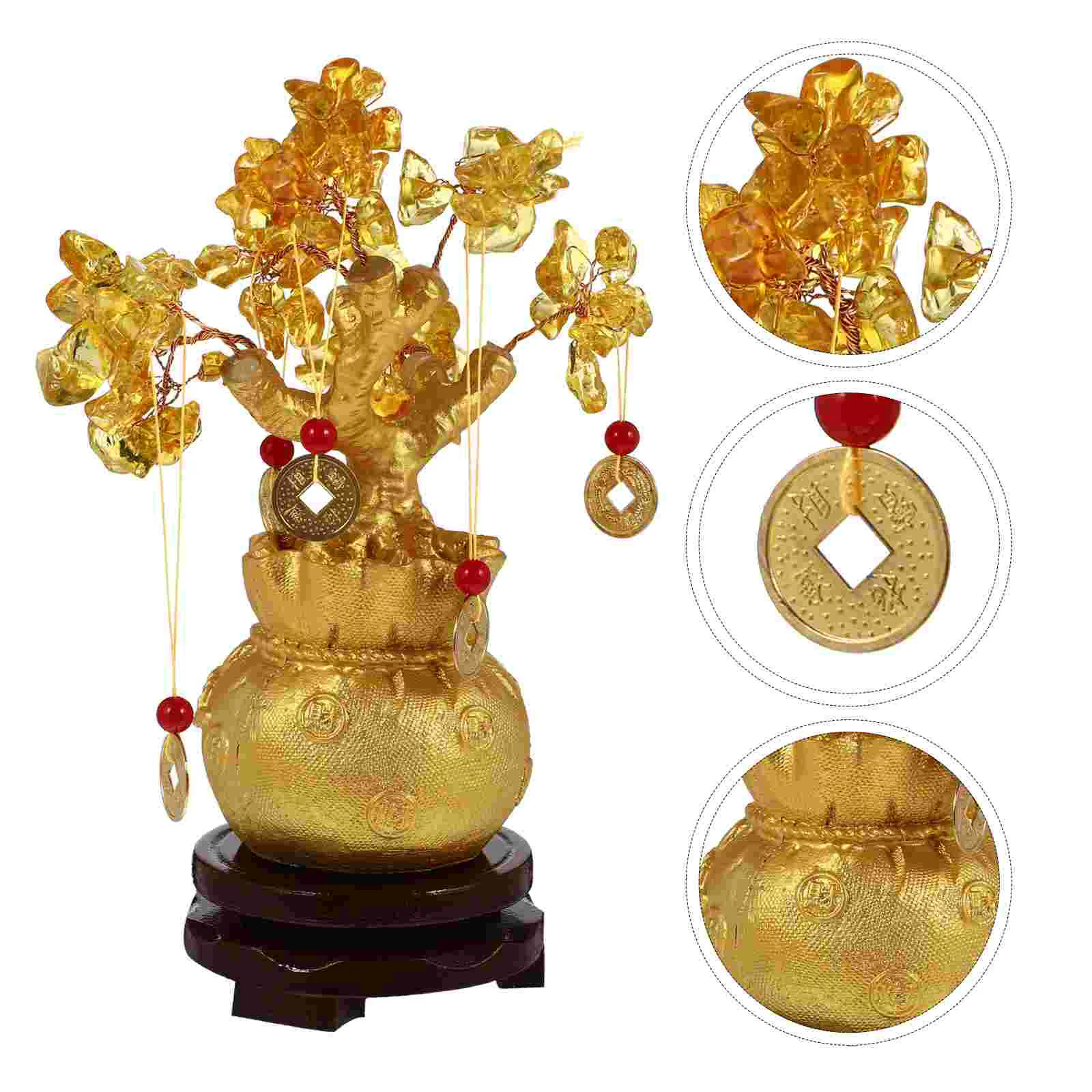 

Tree Money Crystal Shui Feng Bonsai Fortune Chinese Ornament Citrine Decoration Lucky Statue Gemstone Wealth Desktop Figurine