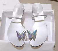 2022 womens sandals shoes low heeled sandals female summer butterfly crystal sandals
