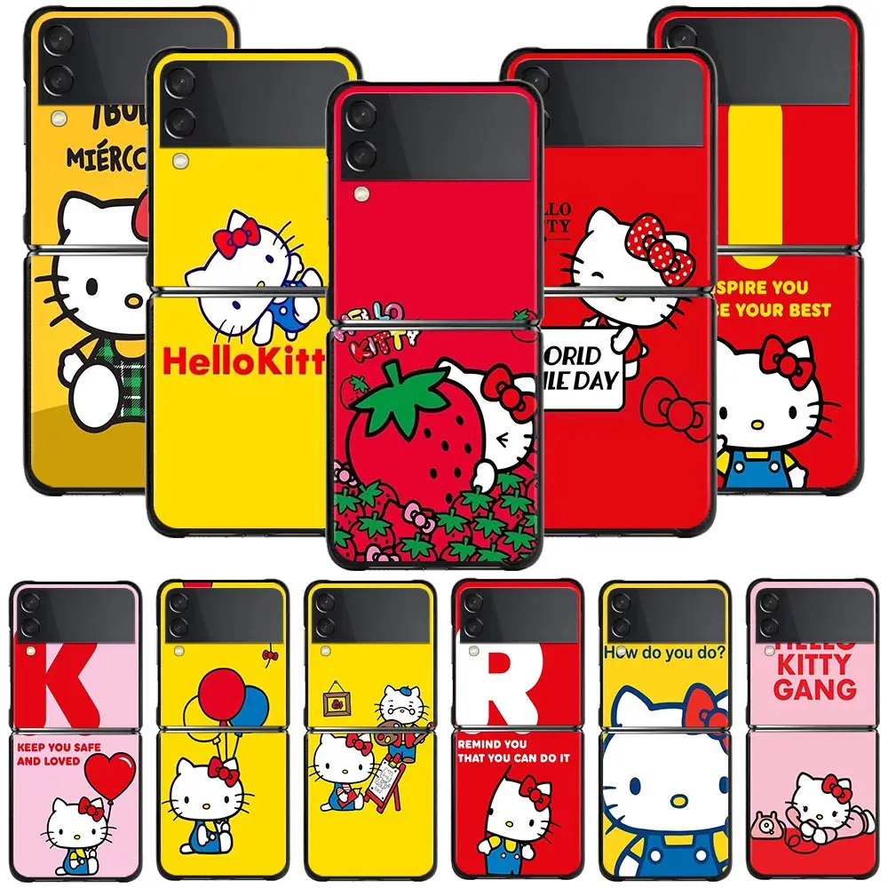 Чехол для телефона Samsung Galaxy Z Flip3 чехол смартфона ZFlip 3 z flip ZF3 PC Hard Coque Hello Kitty Cat |