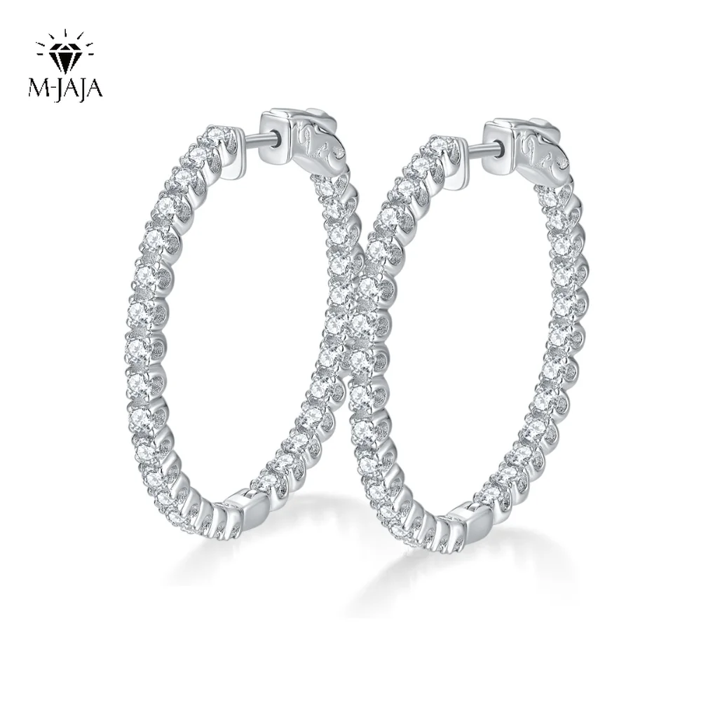 

Moissanite Earrings 18K White Gold Plated 925 Sterling Silver Round Earrings for Women 1.56ct D Color VVS1 Fine Jewelry