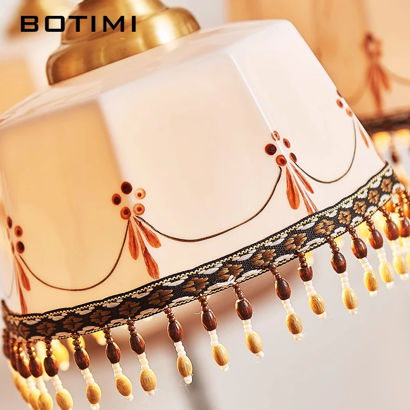 BOTIMI французская медная люстра с керамическими абажурами для жизни в стиле ретро