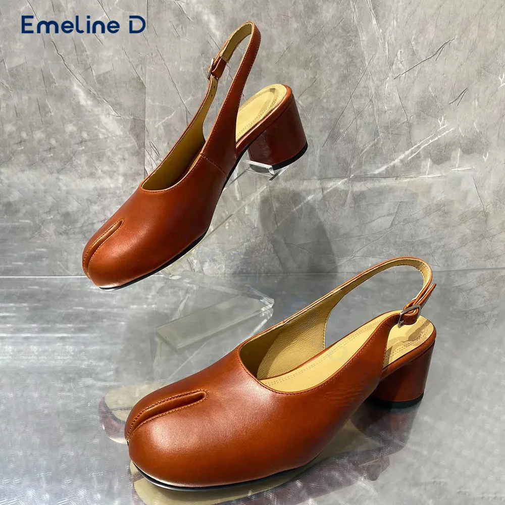 Коричневые туфли без шнуровки таби однотонная кожаная повседневная обувь на