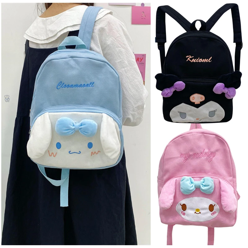 

Sanrioed Cinnamoroll My Melody Kuromi милый мультяшный школьный ранец аниме кавайные девушки рюкзак для хранения сумка для книг детские подарки